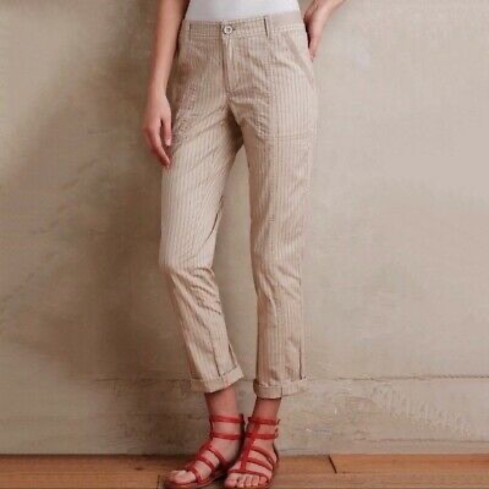 Anthropologie Hei Hei Pinstripe Beach Walk Trouser Pants